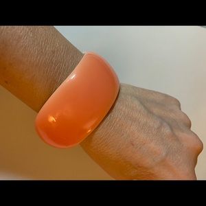 Vintage Pastel Orange Wide Lucite Bangle